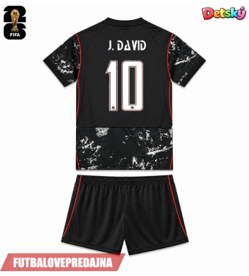 Lacne Dětský Futbalové dres Kanada Jonathan David #10 MS 2026 Krátky Rukáv - Preč (+ trenírky)